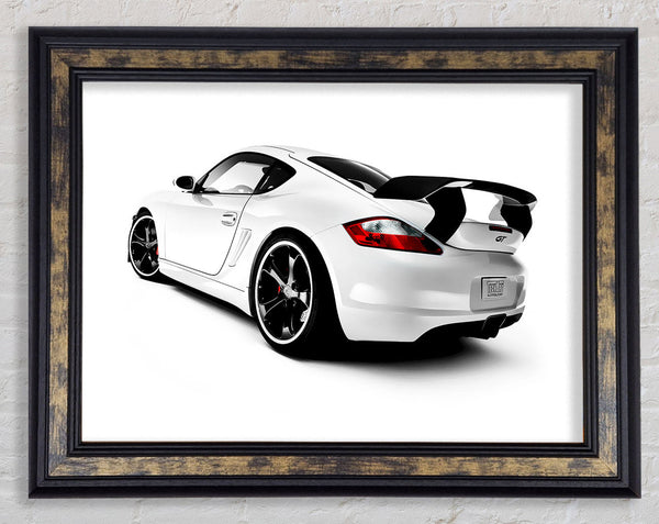 White Porsche GT Rear Framed Print