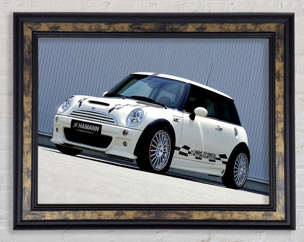 White Mini Side Profile Framed Print