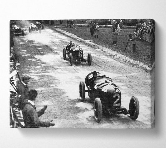 Vintage Formula One Crowd Canvas Wall Art