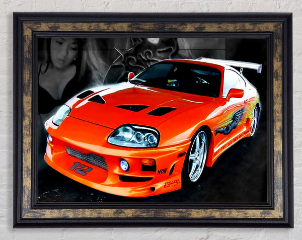 Toyota Supra Fast And The Furious Framed Print