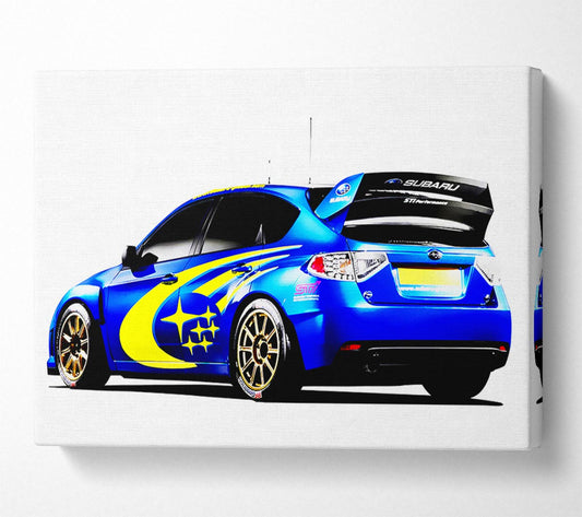 Subrau Ralley Car Rear Canvas Wall Art