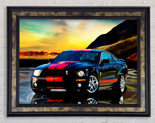 Shelby Mustang Red Stripes Framed Print