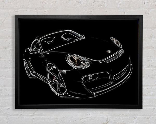 Porsche 911 Weiß auf Schwarz