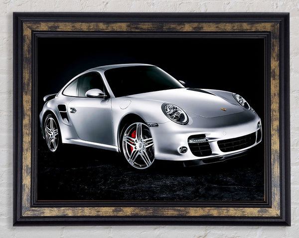Porsche 911 Silver Beauty Framed Print