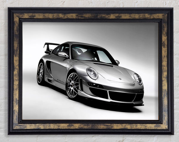 Porsche 911 Silver Framed Print