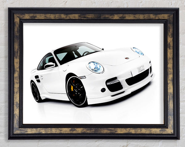 Porsche 911 GT White Framed Print