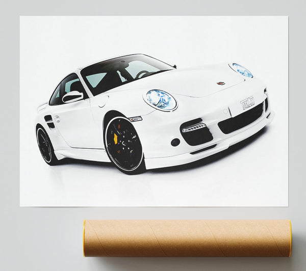 Porsche 911 Gt White Giclee Print