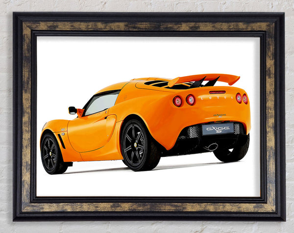 Orange Lotus Elite Rear Framed Print