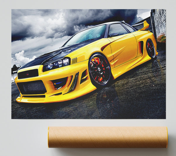 Nissan Skyline Yellow Poster