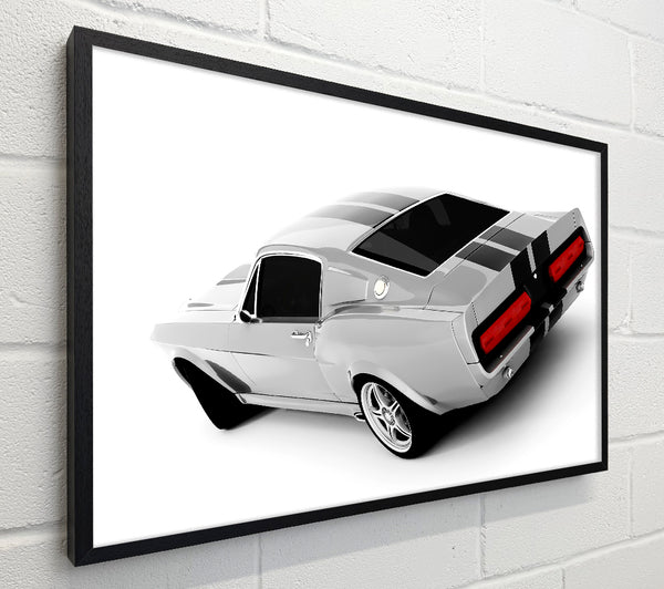 Mustang Rear B n W Red Lights