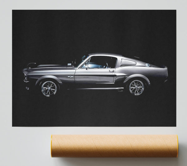 Mustang Fastback Side Profile Giclee Print