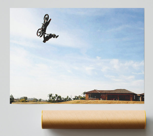 Motorcross In The Air Poster