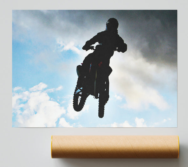 Motorcross Freestyle In The Sky Poster