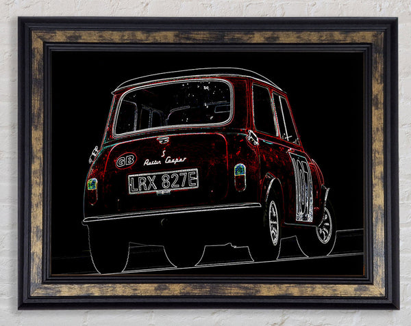 Mini Cooper Rear Framed Print