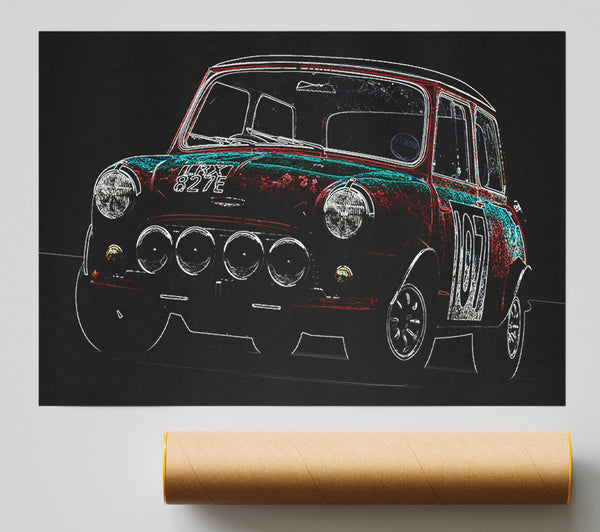 Mini Cooper Front Print