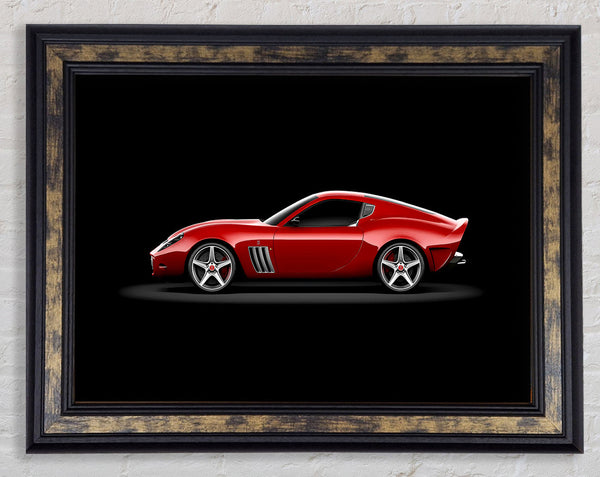 Maserati Red Side Profile Framed Print