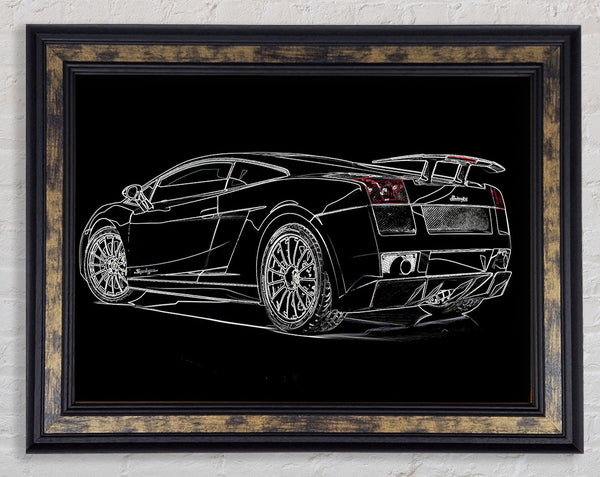 Lamborghini Rear Framed Print