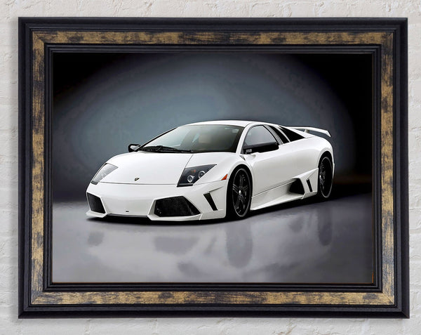 Lamborghini Snow White Framed Print