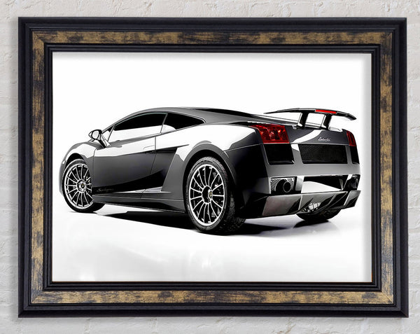 Lamborghini Rear Silver Framed Print