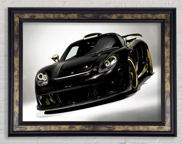 Lamborghini Black Gold Framed Print