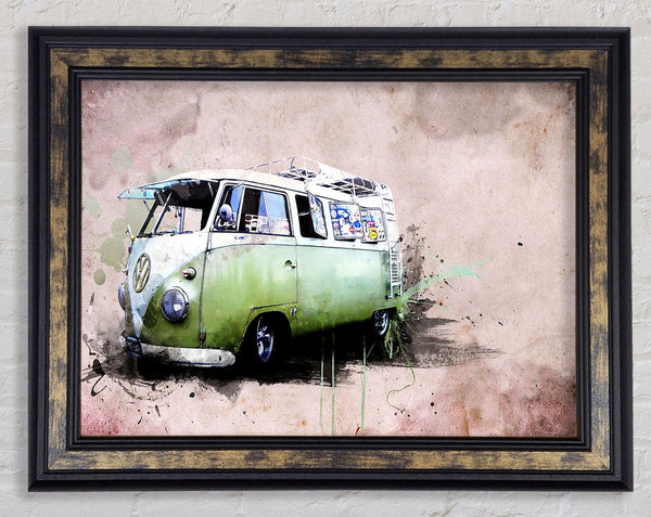 Hippies Van Framed Print