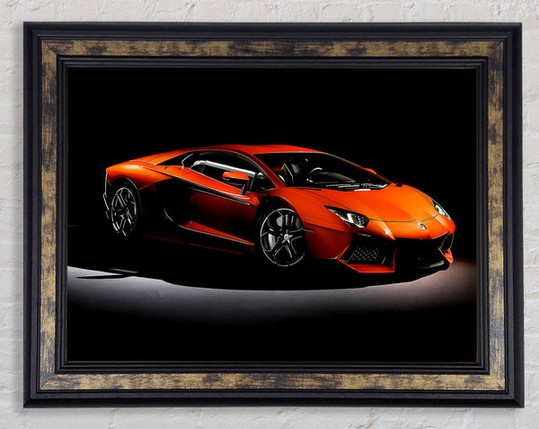 Lamborghini Aventador Orange Framed Print