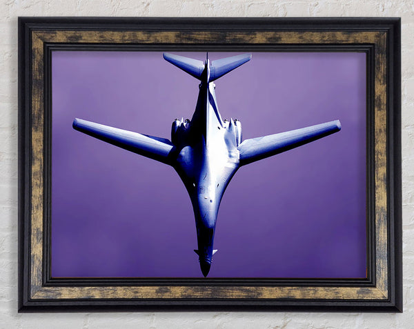 Fighter Plane Purple Skies Framed Print