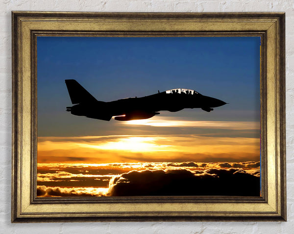 Kampfpiloten bei Sonnenuntergang