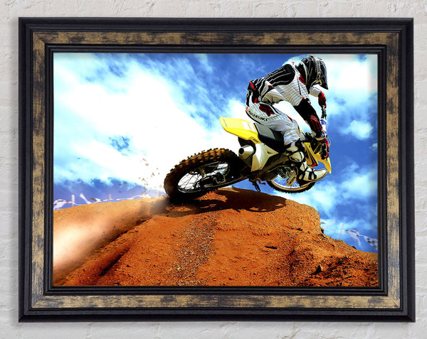 Crazy Motocross Bike Framed Print