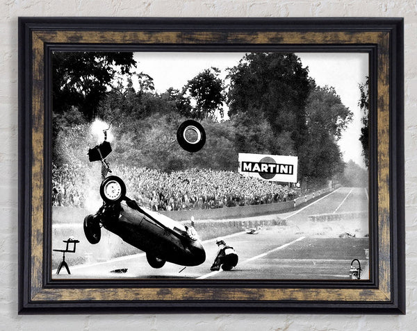 Crash On The Tracks Framed Print