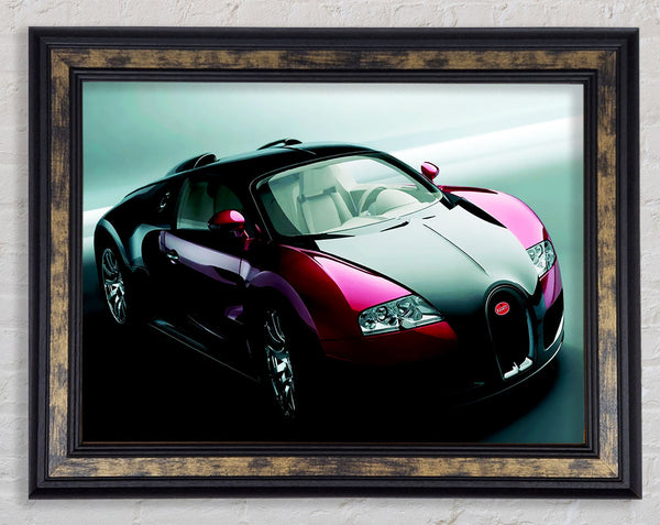 Bugatti Veyron Red And Black Framed Print