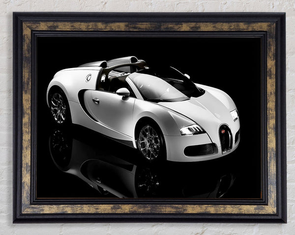 Bugatti Veyron Black And White Framed Print