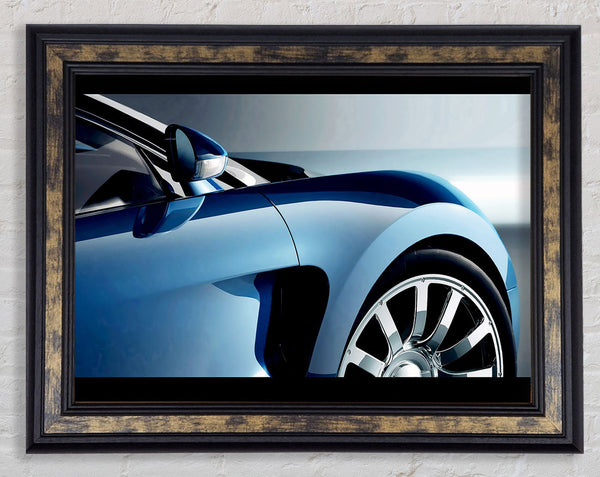 Bugatti Veyron Side Profile Blue Framed Print