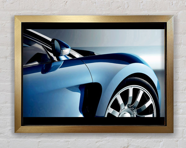 Bugatti Veyron Side Profile Blue Framed Print