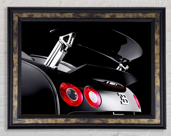 Bugatti Veyron Rear Black Framed Print