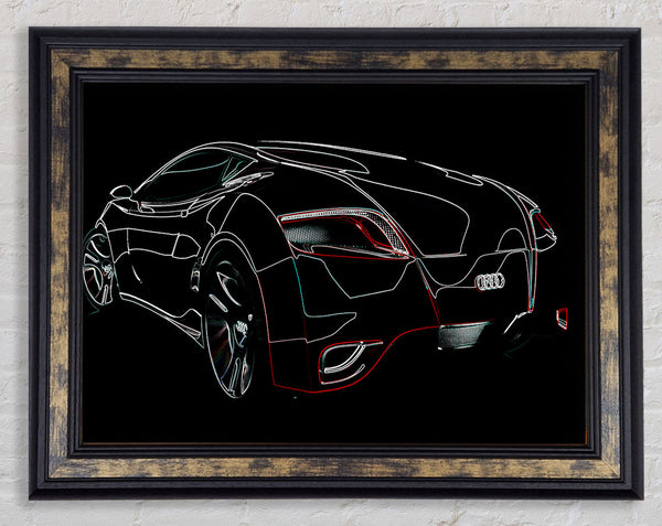 Bugatti Veyron Psychedelic Rear Framed Print