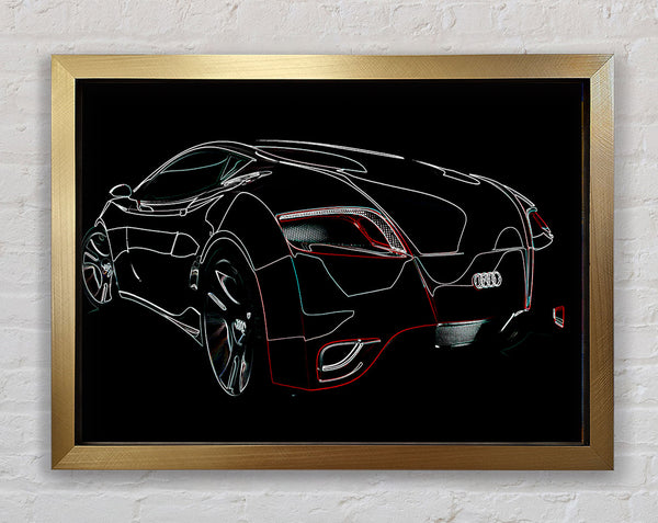 Bugatti Veyron Psychedelic Rear Framed Print