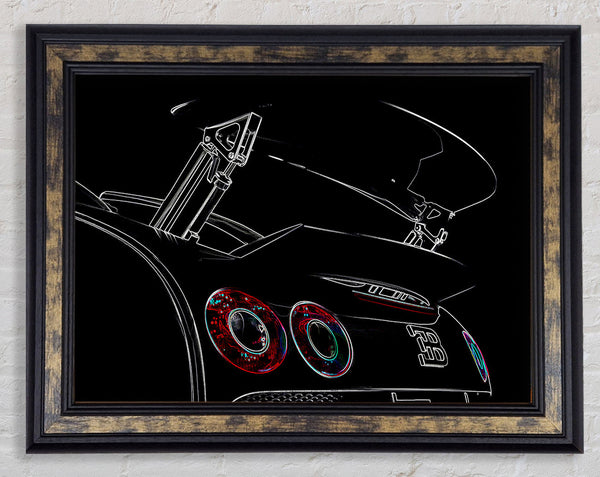 Bugatti Veyron Rear Spoiler Psychedelic Framed Print