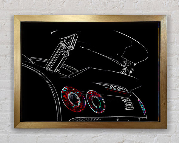 Bugatti Veyron Rear Spoiler Psychedelic Framed Print