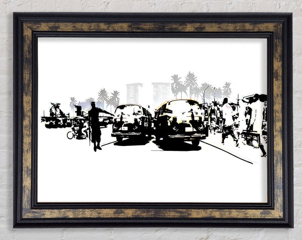 Boy Street Racers Framed Print