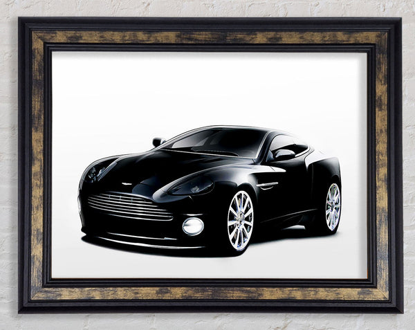 Aston Martin DB9 Black And White Framed Print