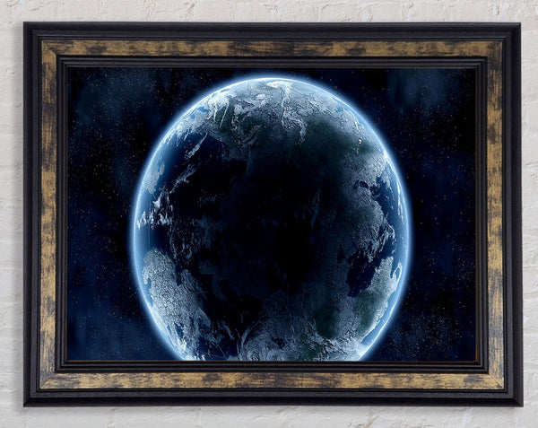 Planet Universe Blue Framed Print