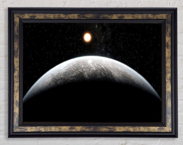 Planet In The Dark Framed Print