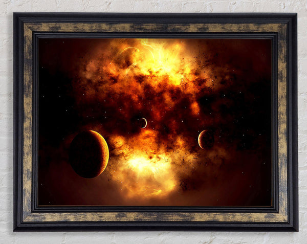 Golden Galaxy Framed Print