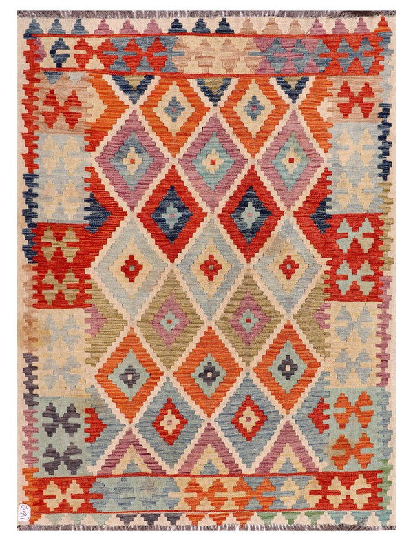 Maimana Afghanistan Kilim Rug - 193 x148 cm