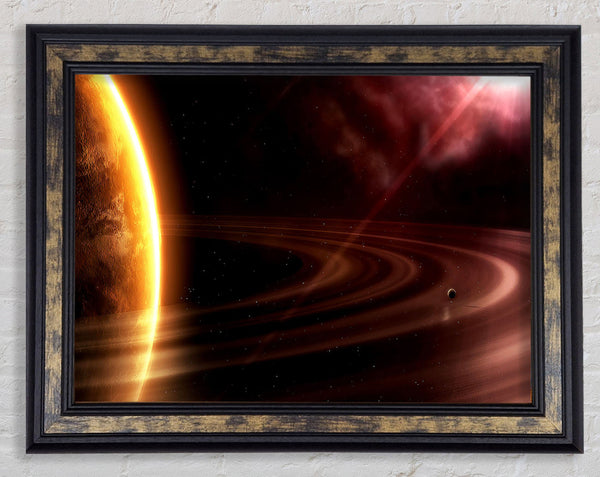 Planet Rings Sun Framed Print