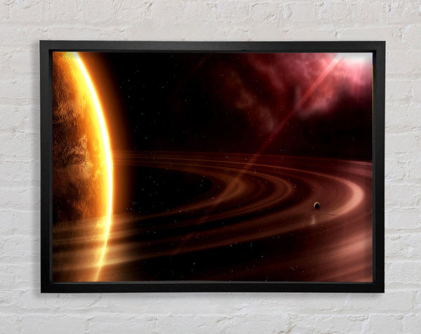 Planet Rings Sun Framed Print