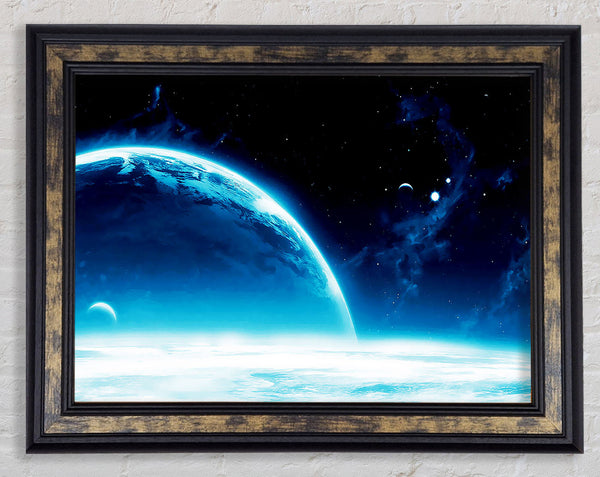 Blue Planet Horizon Framed Print