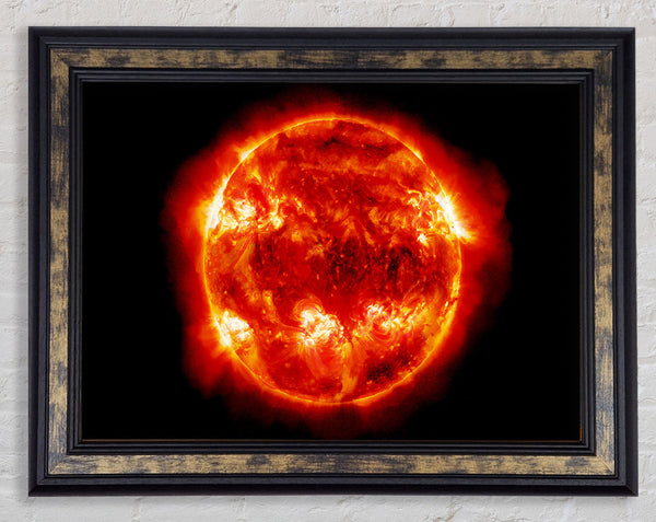 Red Sun Fire Glow Framed Print