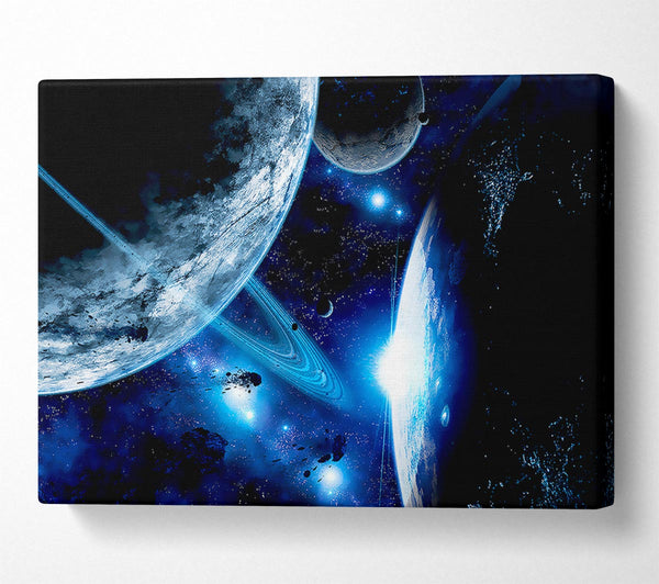  A Canvas Print of Blue Galaxy Rays Canvas Print